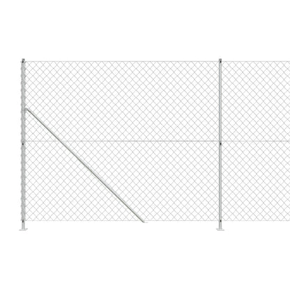 Maschendrahtzaun mit Bodenflansch Silbern 1,4x10 m