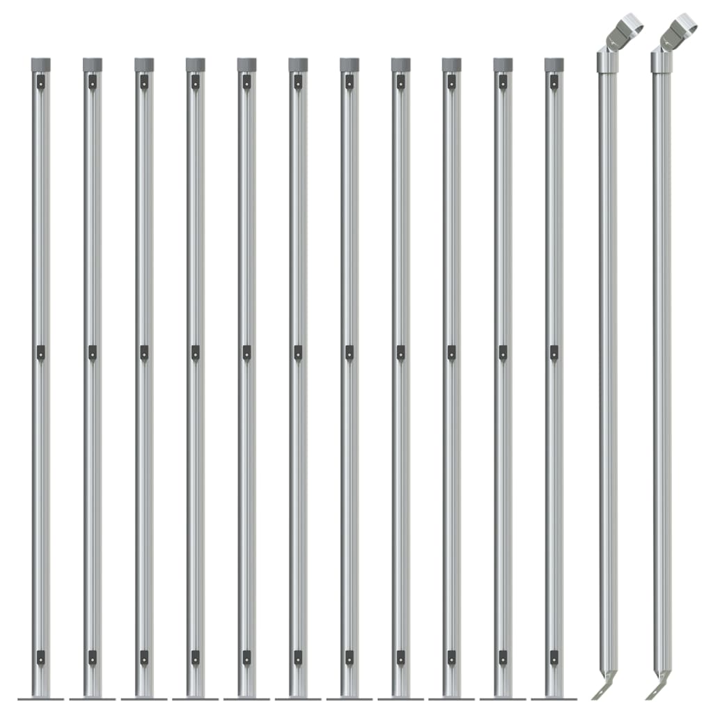 Maschendrahtzaun mit Bodenflansch Silbern 0,8x25 m