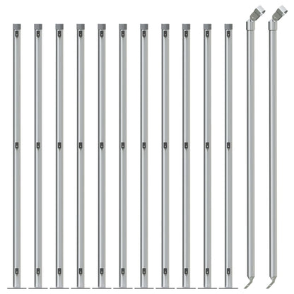 Maschendrahtzaun mit Bodenflansch Silbern 0,8x25 m