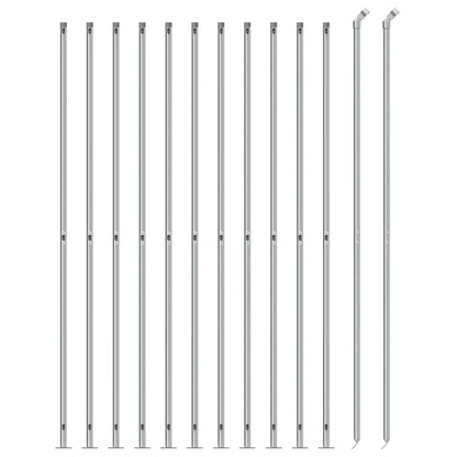 Maschendrahtzaun mit Bodenflansch Silbern 1,6x25 m