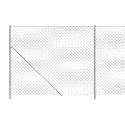 Maschendrahtzaun mit Bodenflansch Silbern 1,6x25 m