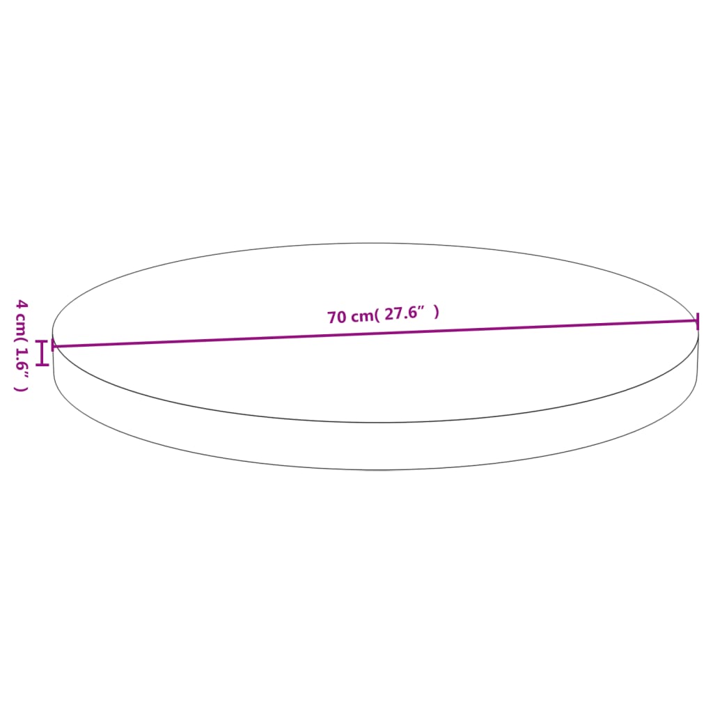 Tischplatte Ø70x4 cm Bambus