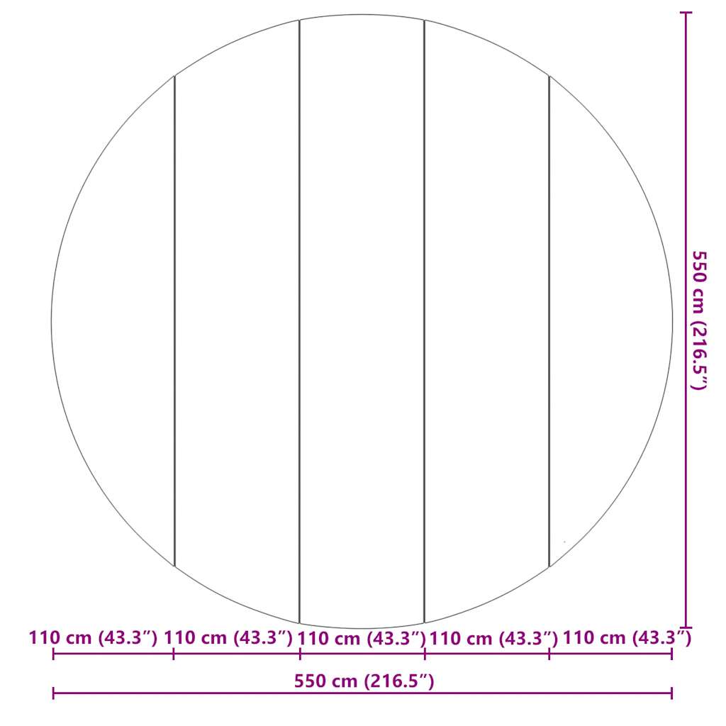 Pool-Bodentuch Hellgrau Ø550 cm Polyester Geotextil