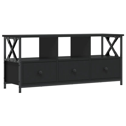 TV-skab Sort 102x33x45 cm Træ og jern