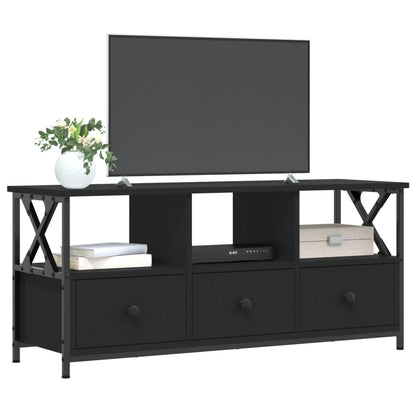 TV-skab Sort 102x33x45 cm Træ og jern