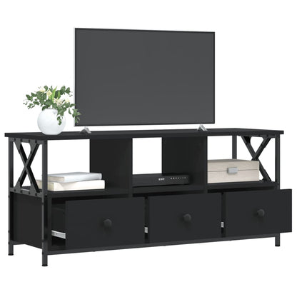 TV-skab Sort 102x33x45 cm Træ og jern