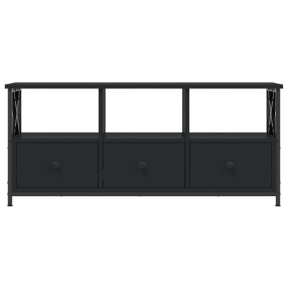 TV-skab Sort 102x33x45 cm Træ og jern