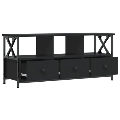TV-skab Sort 102x33x45 cm Træ og jern