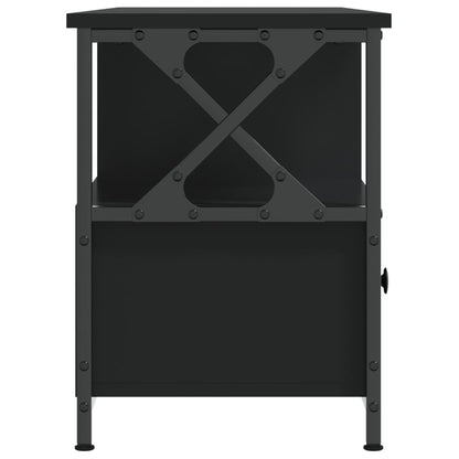 TV-skab Sort 102x33x45 cm Træ og jern