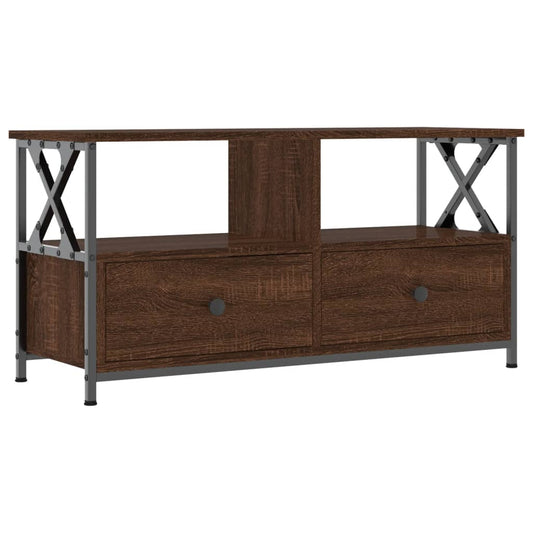 TV-Schrank Braun Eichen-Optik 90x33x45 cm Holzwerkstoff & Eisen
