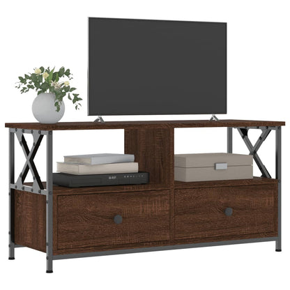 TV-Schrank Braun Eichen-Optik 90x33x45 cm Holzwerkstoff & Eisen