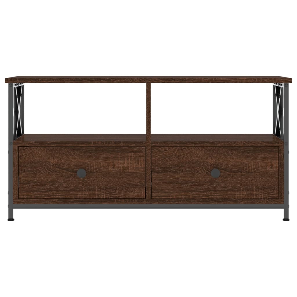 TV-Schrank Braun Eichen-Optik 90x33x45 cm Holzwerkstoff & Eisen