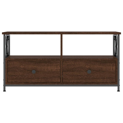 TV-Schrank Braun Eichen-Optik 90x33x45 cm Holzwerkstoff & Eisen