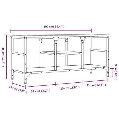 TV-Schrank Sonoma-Eiche 100x35x45 cm Holzwerkstoff & Eisen