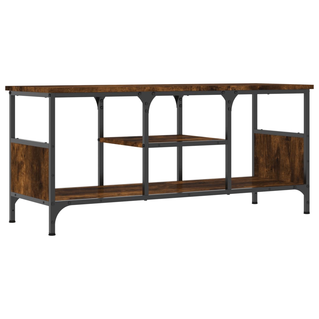 TV-Schrank Räuchereiche 100x35x45 cm Holzwerkstoff & Eisen