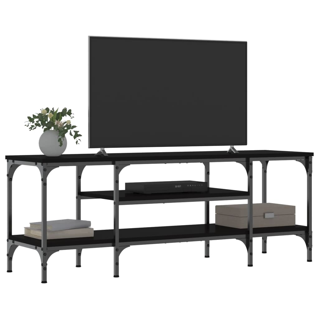 TV-skab Sort 121x35x45 cm Træ Materiale &amp; Jern