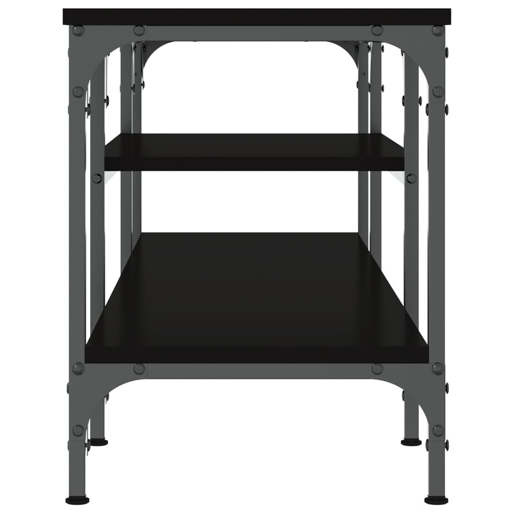 TV-skab Sort 121x35x45 cm Træ Materiale &amp; Jern