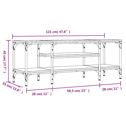 TV-skab Sort 121x35x45 cm Træ Materiale &amp; Jern