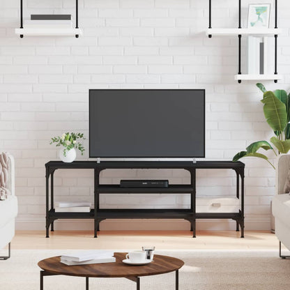 TV-skab Sort 121x35x45 cm Træ Materiale &amp; Jern