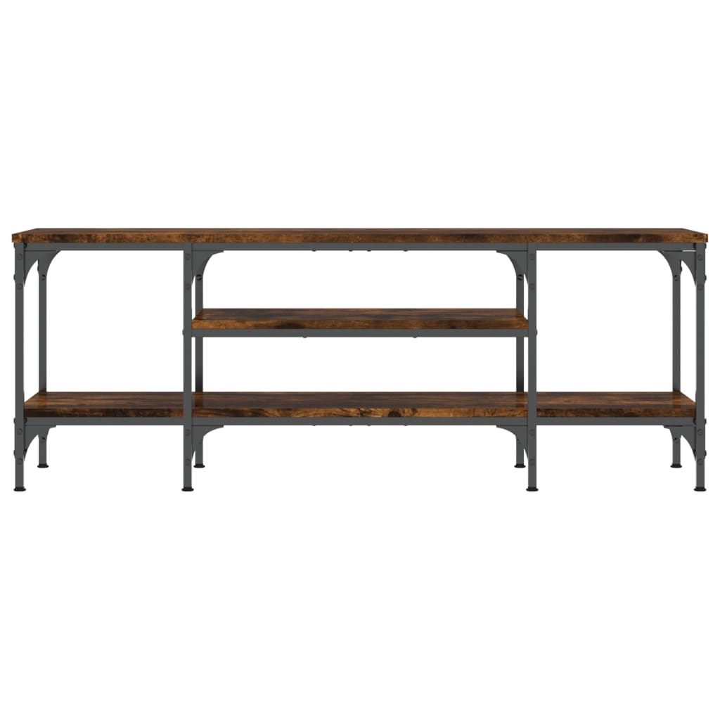 TV-Schrank Räuchereiche 121x35x45 cm Holzwerkstoff & Eisen