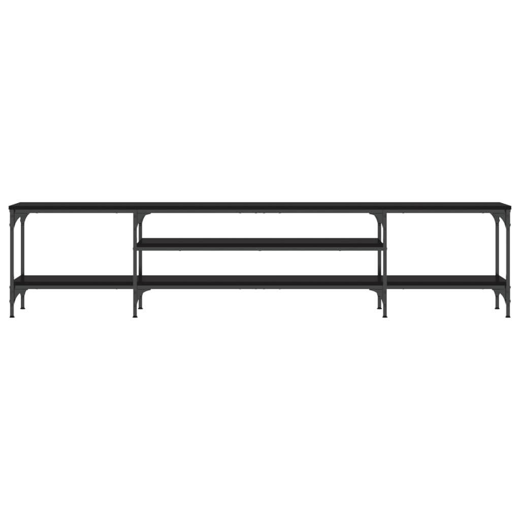 TV-Schrank Schwarz 201x35x45 cm Holzwerkstoff & Eisen