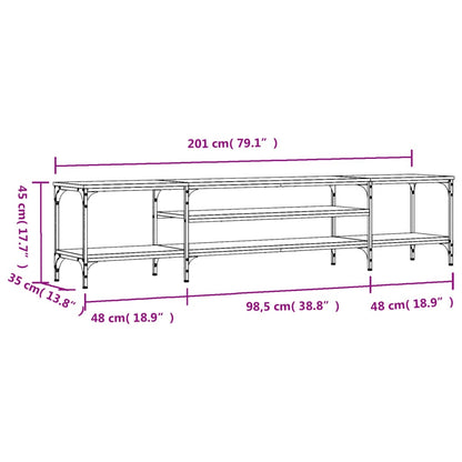 TV-Schrank Grau Sonoma 201x35x45 cm Holzwerkstoff & Eisen