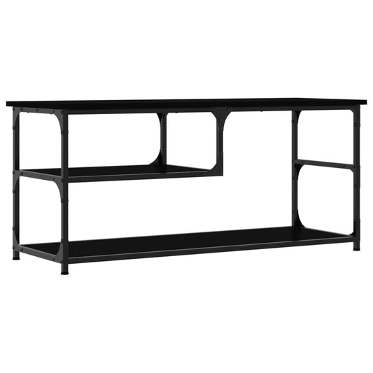 TV-Schrank Schwarz 103x38x46,5 cm Holzwerkstoff und Stahl