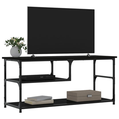 TV-Schrank Schwarz 103x38x46,5 cm Holzwerkstoff und Stahl