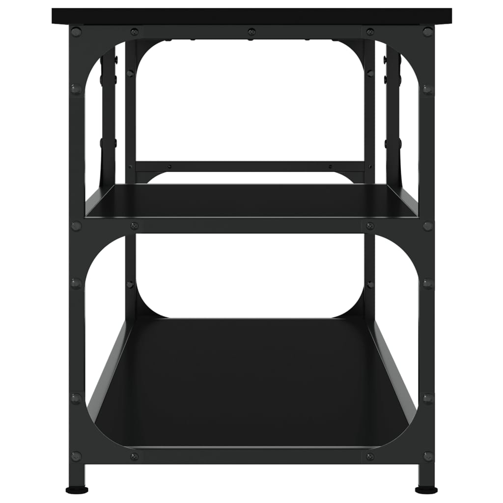 TV-Schrank Schwarz 103x38x46,5 cm Holzwerkstoff und Stahl