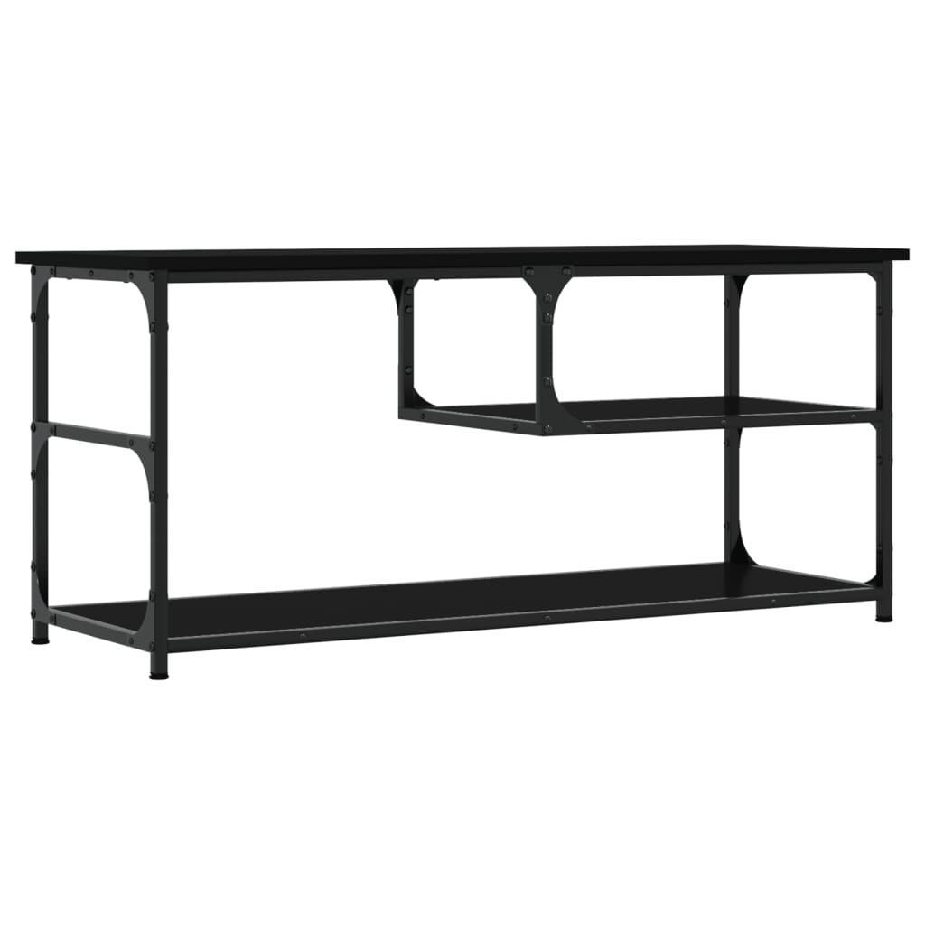 TV-Schrank Schwarz 103x38x46,5 cm Holzwerkstoff und Stahl