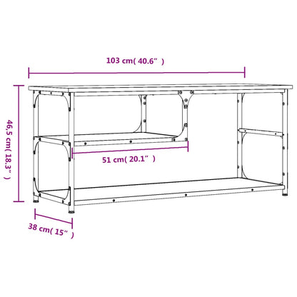 TV-Schrank Schwarz 103x38x46,5 cm Holzwerkstoff und Stahl