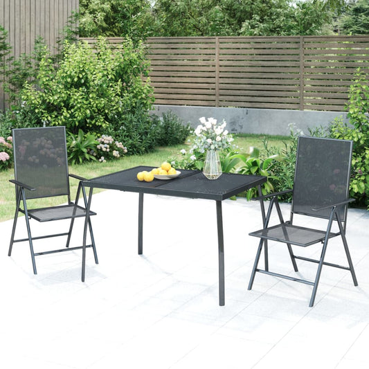 Havebord antracit 110x80x72 cm stålrist