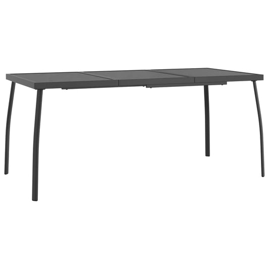 Havebord antracit 165x80x72 cm stålrist