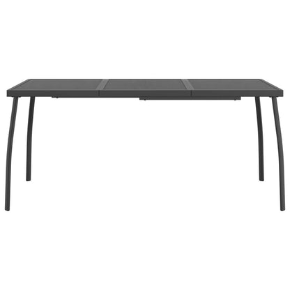 Havebord antracit 165x80x72 cm stålrist