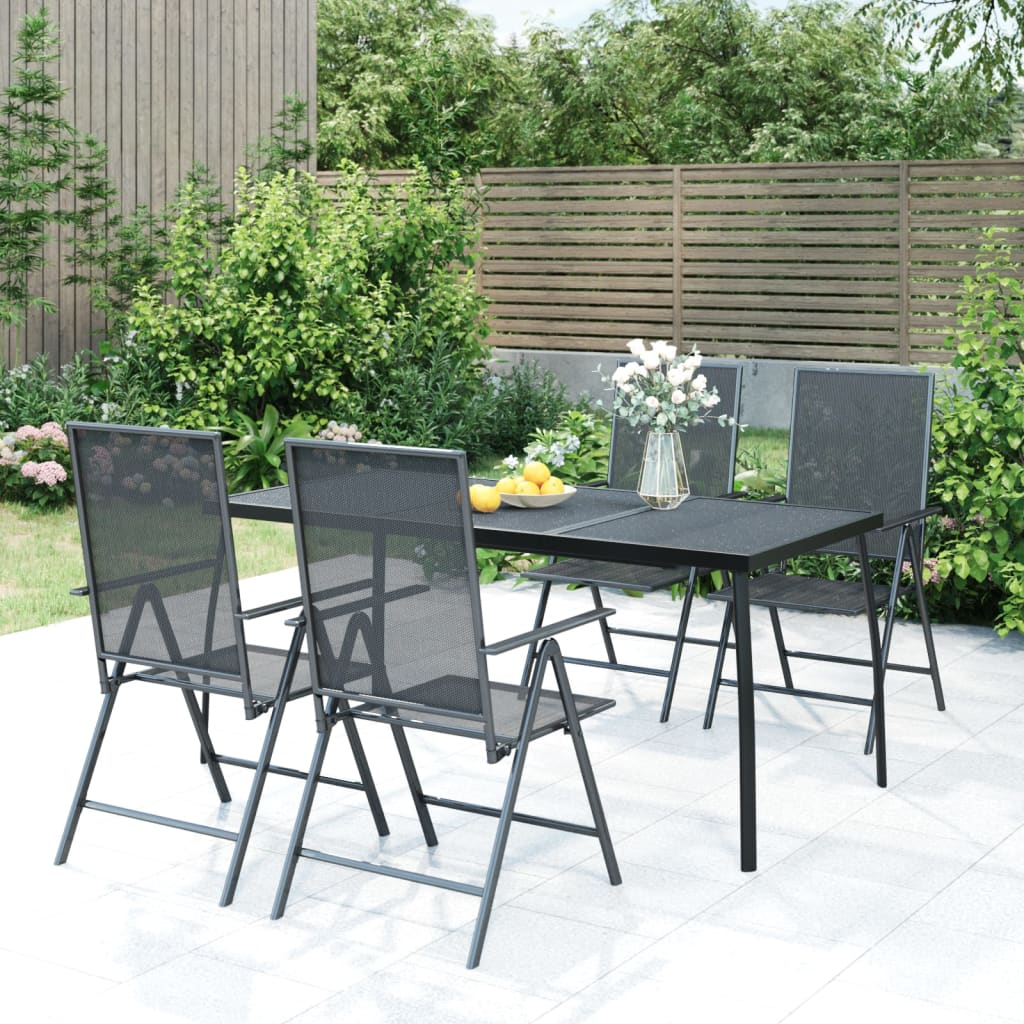 Havebord antracit 165x80x72 cm stålrist