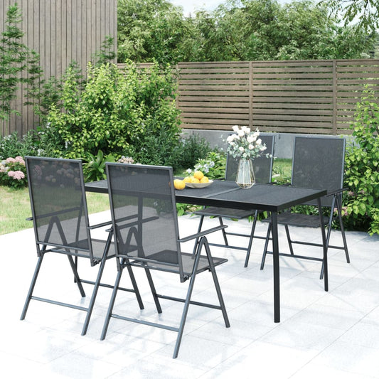 Havebord antracit 165x80x72 cm stålrist