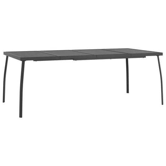Havebord antracit 200x100x72 cm stålrist