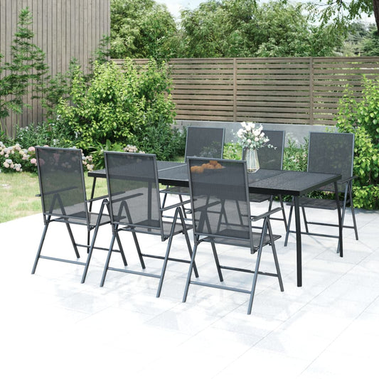 Havebord antracit 200x100x72 cm stålrist