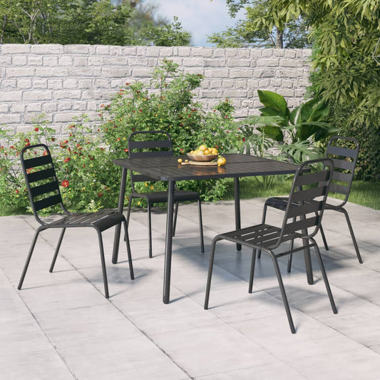 Havebord antracit 100x100x71 cm Stål