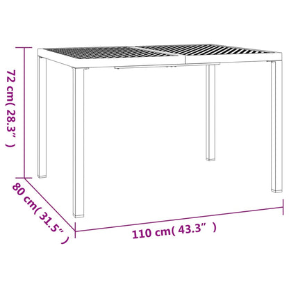Gartentisch Anthrazit 110x80x72 cm Stahl