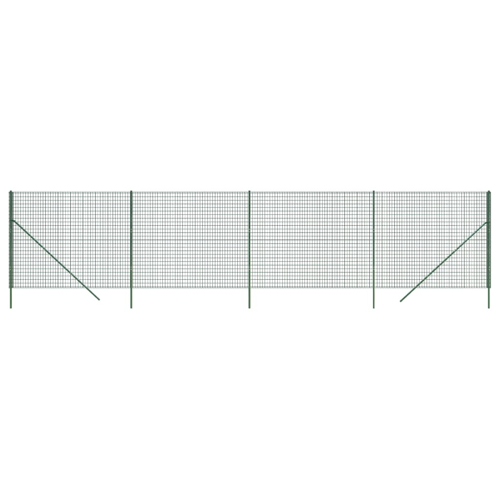Maschendrahtzaun Grün 2x10 m Verzinkter Stahl