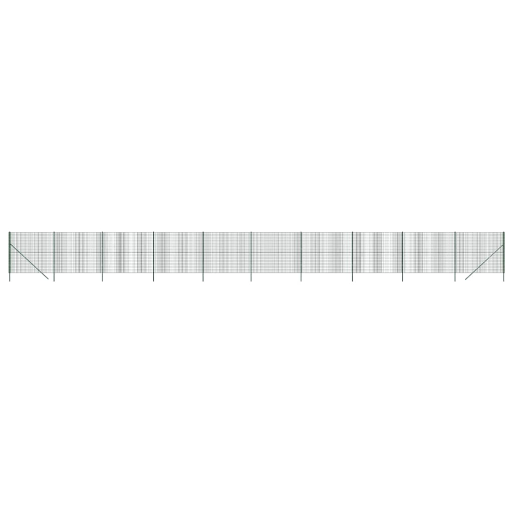 Maschendrahtzaun Grün 2,2x25 m Verzinkter Stahl