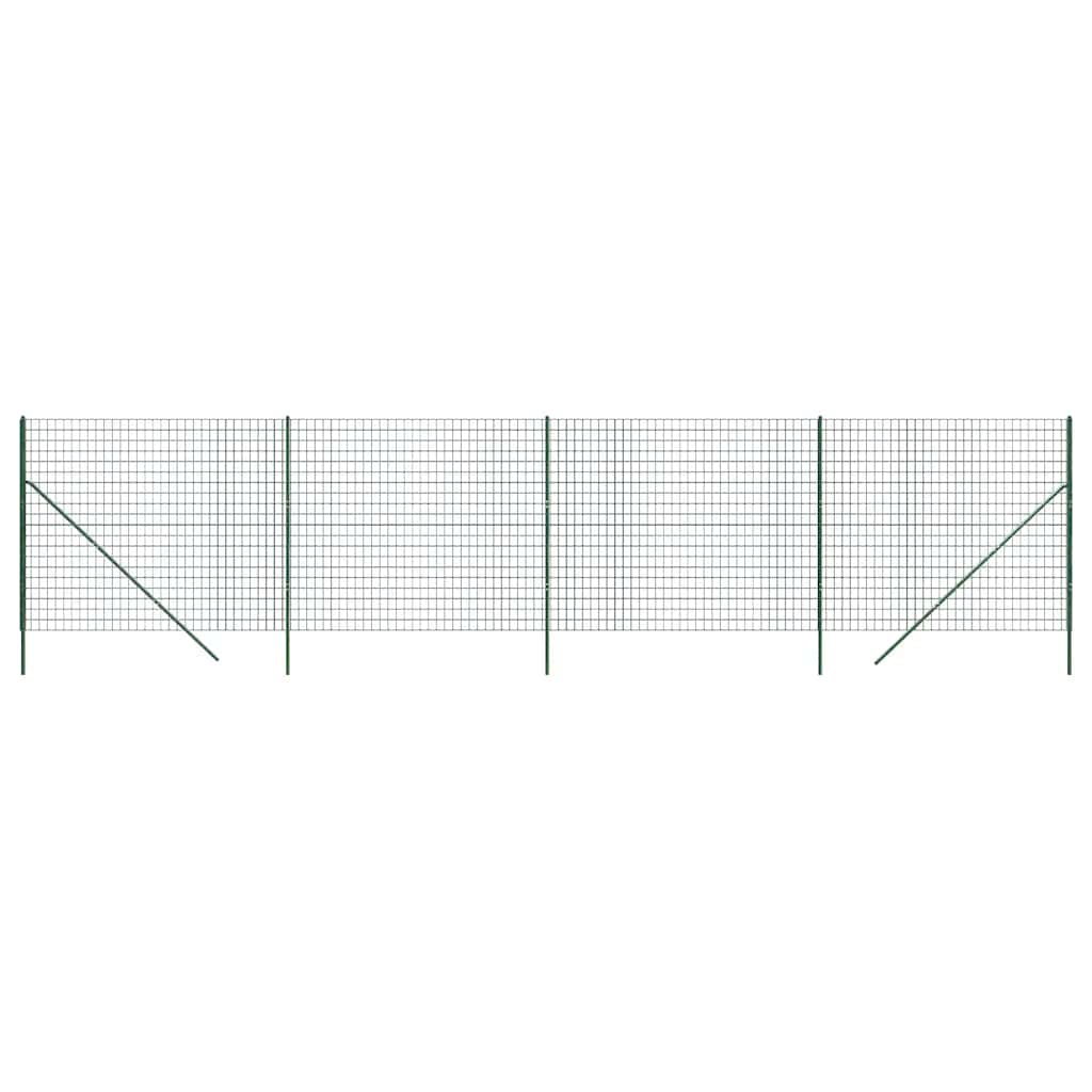 Maschendrahtzaun Grün 1,4x10 m Verzinkter Stahl