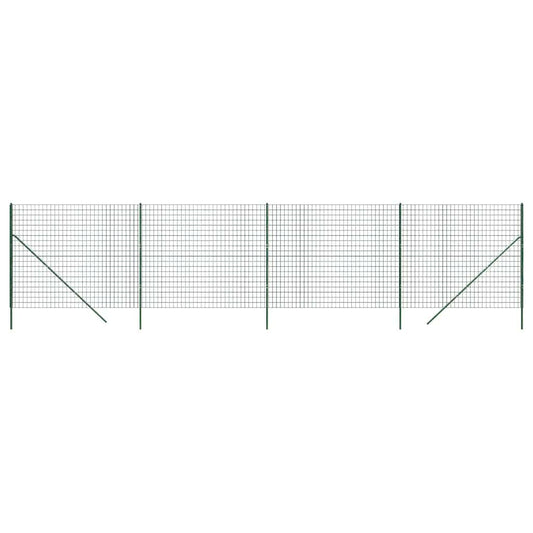 Maschendrahtzaun Grün 1,4x10 m Verzinkter Stahl