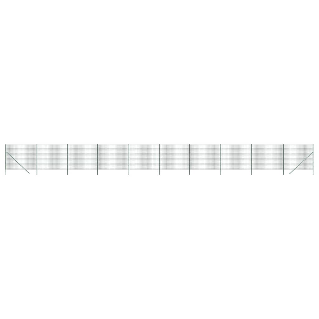 Maschendrahtzaun Grün 1,6x25 m Verzinkter Stahl