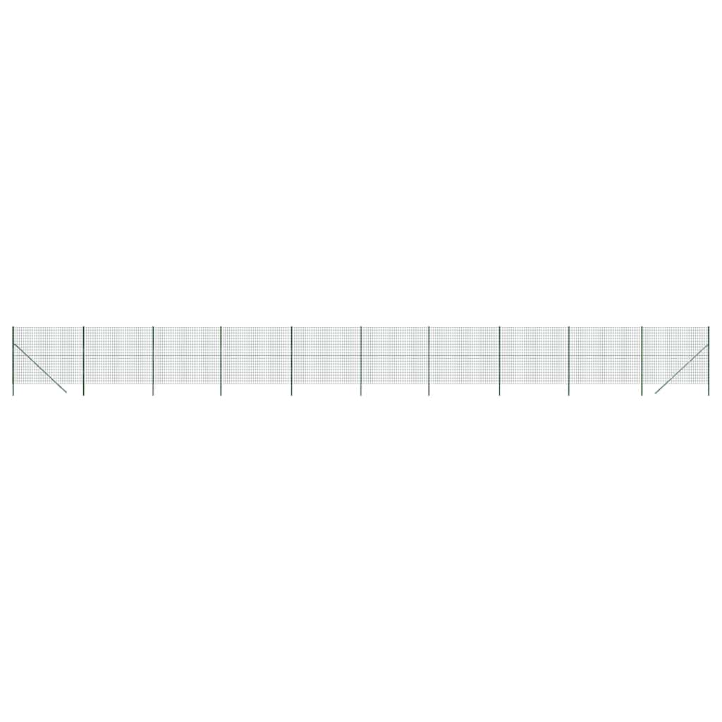 Maschendrahtzaun Grün 2,2x25 m Verzinkter Stahl