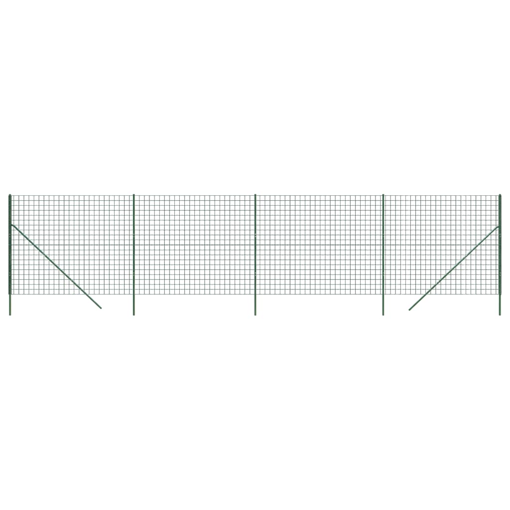 Maschendrahtzaun Grün 1,4x10 m Verzinkter Stahl