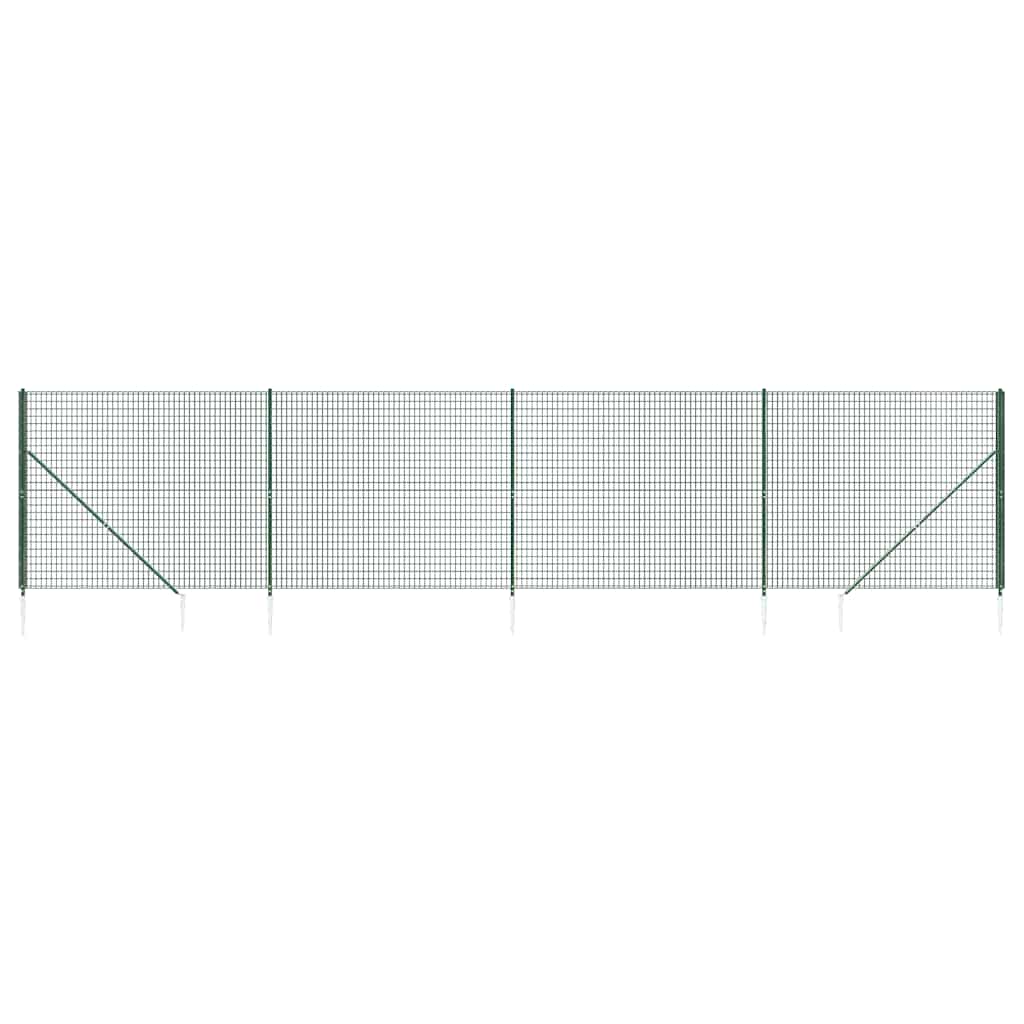 Maschendrahtzaun mit Bodenhülsen Grün 2x10 m