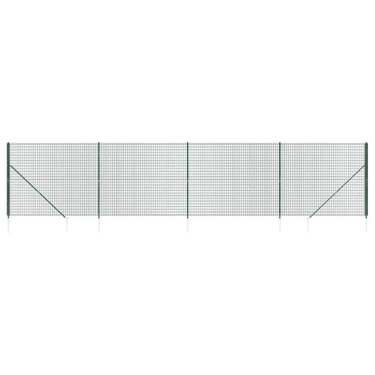 Maschendrahtzaun mit Bodenhülsen Grün 2x10 m