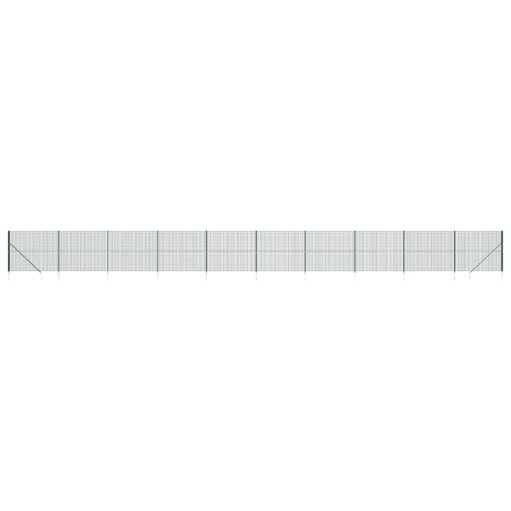Maschendrahtzaun mit Bodenhülsen Grün 1,4x25 m